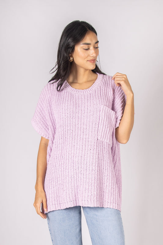 Short Sleeve Knit Sweater