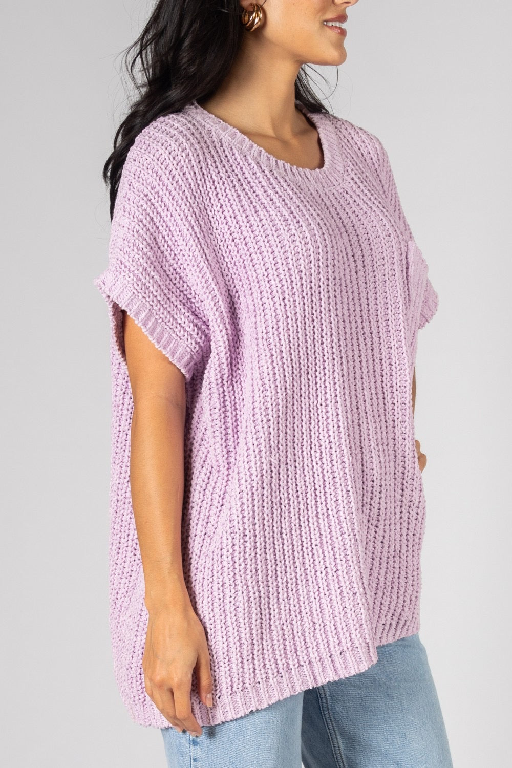 Short Sleeve Knit Sweater