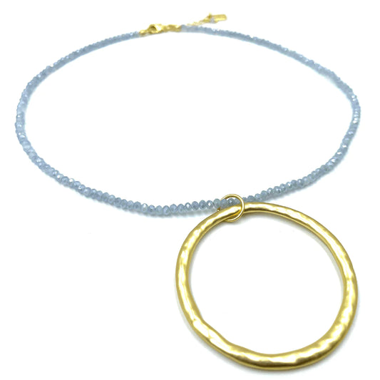 Erin Gray Gold + Pale Blue Necklace