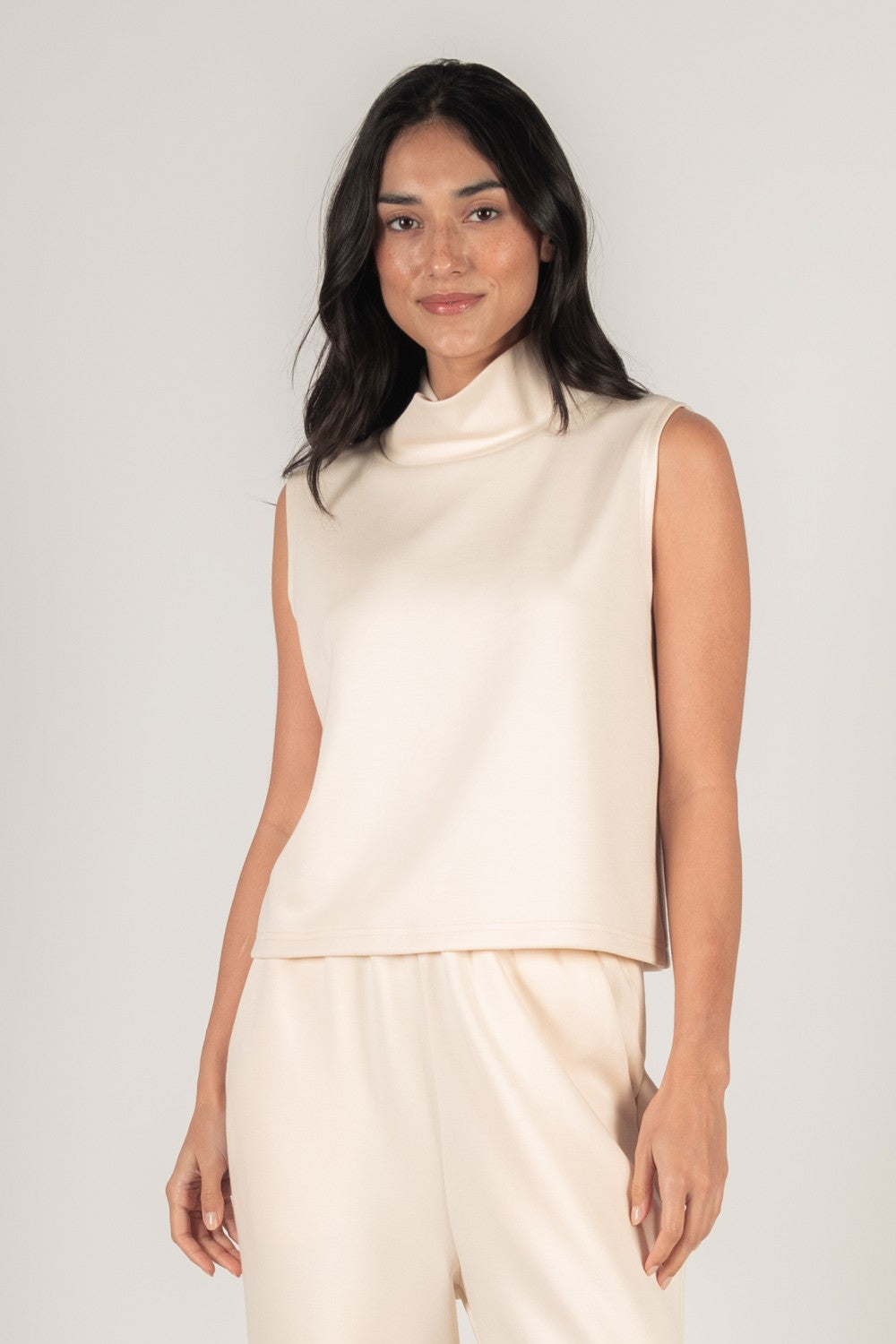 Scuba Modal Sleeveless Top - Ivory