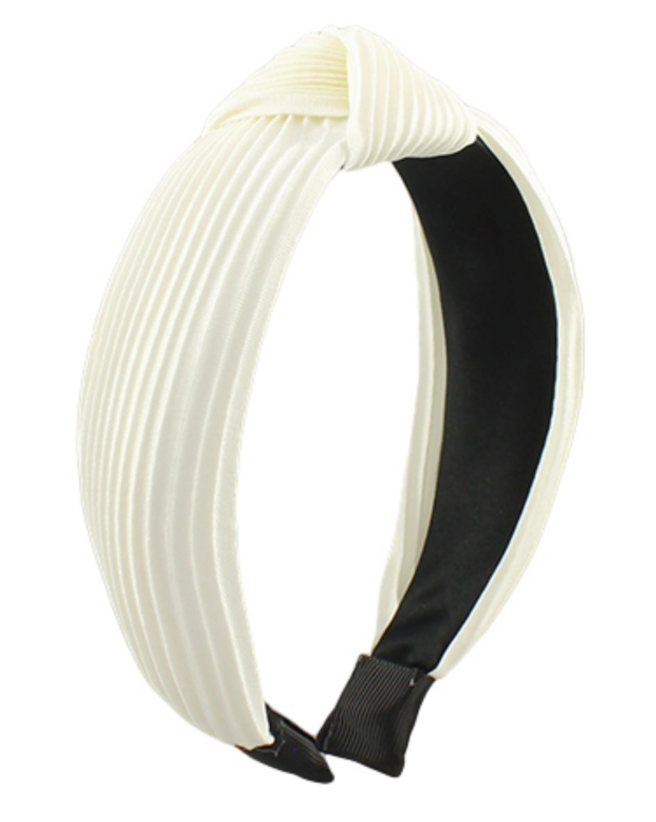 Pleated Headband - Cream