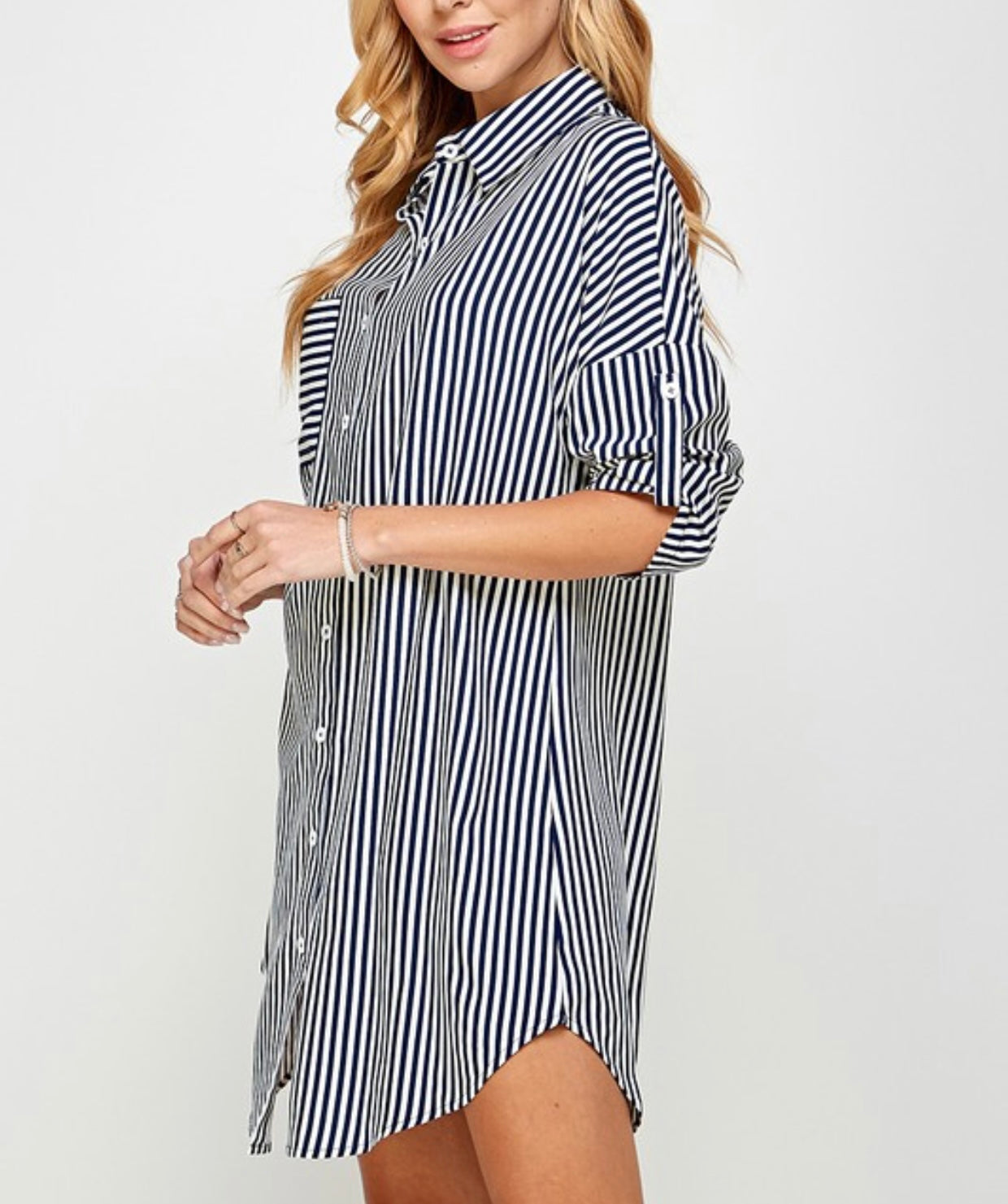 Classic Striped Shirt Dress