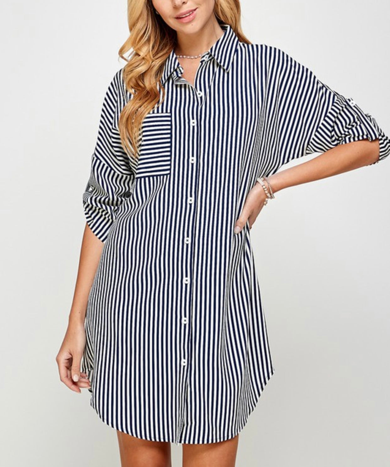 Classic Striped Shirt Dress