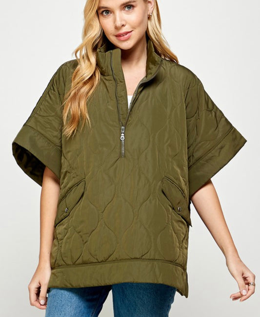 Oversized Quilted Poncho