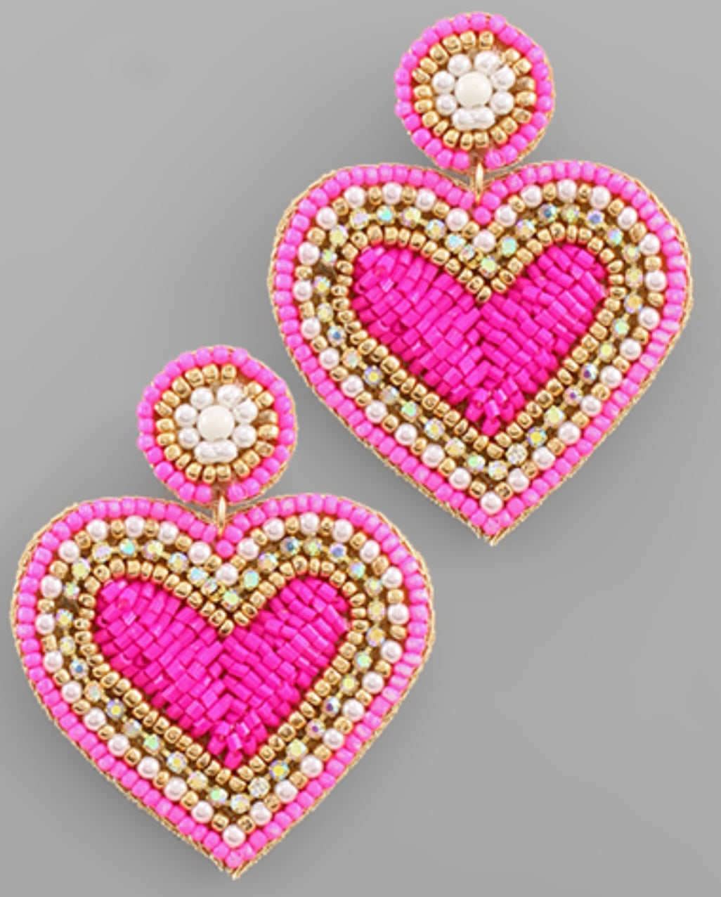 Be Mine Earrings - Hot Pink