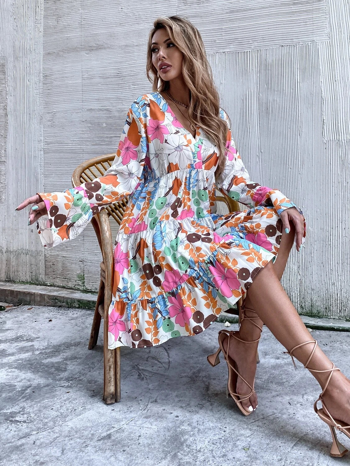 Floral Tiered Mini Dress