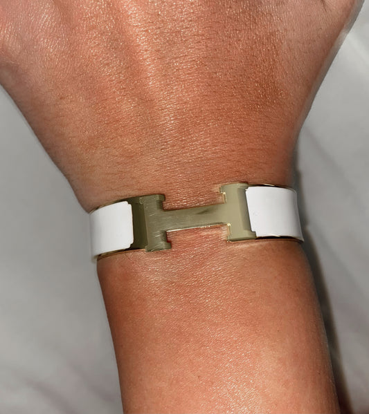 H Bracelet - White