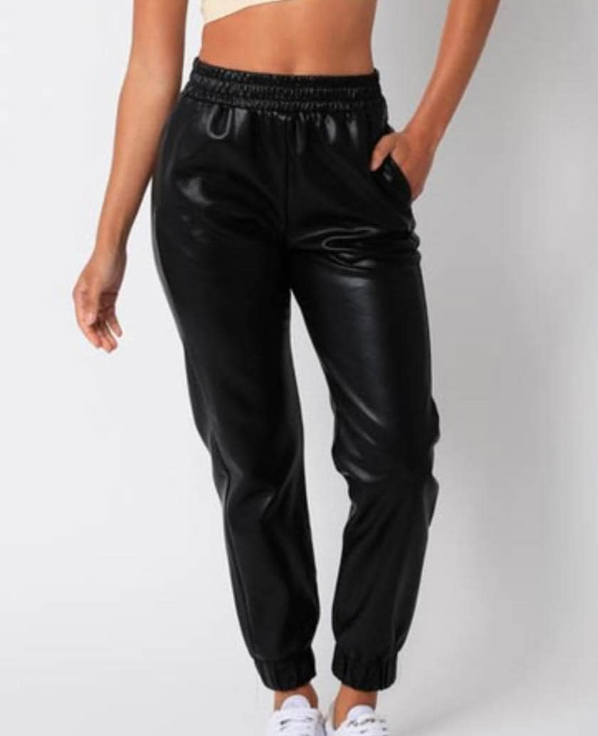 Leather Joggers